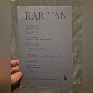Raritan A Quarterly Review Fall 2018 Vol 38 No 2 Frederick Seidel